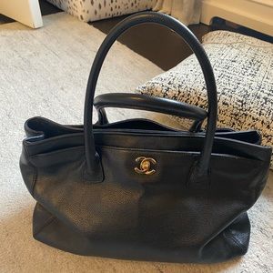 Chanel Cerf tote in black, gold hardware